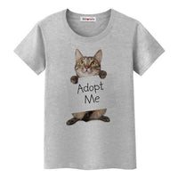 T-shirt chat adopte moi - Gris / M - T-shirt