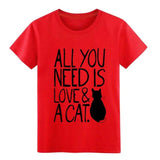 T-shirt chat All You Need Is Love And A Cat pour homme - Red