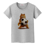 T-shirt chat avec un ballon de foot - Gris / 4XL - T-shirt