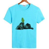 T-shirt Chat avec un poussin pour femme - Bleu / S - T-shirt