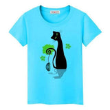 T-shirt chat avec une souris - Bleu / S - T-shirt