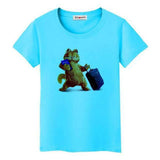 T-shirt chat avec une valise - Bleu / XL - T-shirt