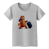 T-shirt chat avec une valise - Gris / XXL - T-shirt