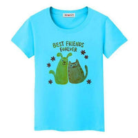 T-shirt chat Best friend - Bleu / 4XL - T-shirt