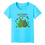 T-shirt chat Best friend - Bleu / 4XL - T-shirt
