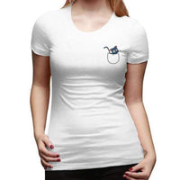 T-shirt chat dans la poche femme | La boutique du Maine Coon