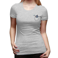 T-shirt chat dans la poche femme | La boutique du Maine Coon