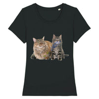 T-shirt Chat et Chaton Maine Coon - Noir / XS - T-shirt