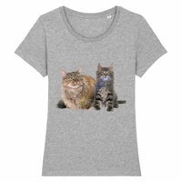 T-shirt Chat et Chaton Maine Coon - Gris / XS - T-shirt