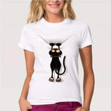 T-shirt chat femme qui s’accroche - L - T-shirt