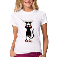 T-shirt chat femme qui s’accroche - T-shirt