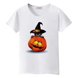 T-shirt chat Halloween - Blanc / S - T-shirt