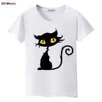 T-shirt chat humoristique pour femme. - Blanc / S - T-shirt