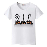 T shirt chat humoristique pour femme - Blanc / S - T-shirt