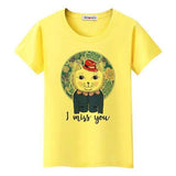 T-shirt chat I miss you - Jaune / XXL - T-shirt
