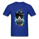 T-shirt chat magicien - Bleu / S - T-shirt