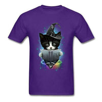 T-shirt chat magicien - Violet / XS - T-shirt
