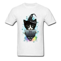 T-shirt chat magicien - Blanc / XS - T-shirt