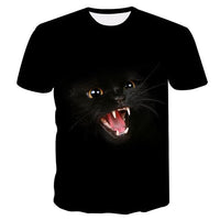 T-shirt chat noir en colère - Noir / 6XL - T-shirt
