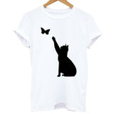 T-shirt chat papillon - 1 / L - T-shirt