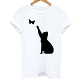 T-shirt chat papillon - T-shirt