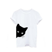 T-shirt chat qui regarde - 2 / L - T-shirt