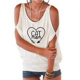 T-shirt chat sexy cat mom pour femme - Blanc / XXL - T-shirt