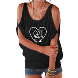 T-shirt chat sexy cat mom pour femme - Noir / XXL - T-shirt