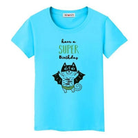 T-shirt chat super birthday - Bleu / S - T-shirt