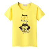 T-shirt chat super birthday - Jaune / S - T-shirt
