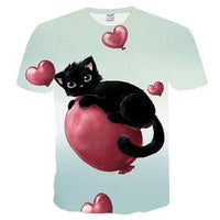 T-shirt chat sur un ballon effet 3D - M - T-shirt