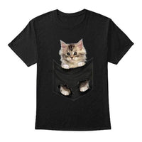 T-shirt chaton Maine Coon dans la poche - T-shirt
