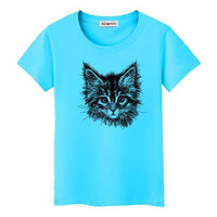 T-shirt chaton Maine Coon - Bleu / XXXL - T-shirt