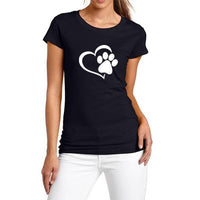 T-shirt Coeur et pattes de chat - T-shirt