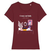 T-shirt Crazy Cat Lady - Bordeaux / XS - T-shirt