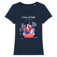 T-shirt Crazy cat lady sur un canapé - Marine / XS - T-shirt