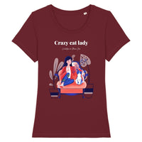T-shirt Crazy cat lady sur un canapé - Bordeaux / XS - 