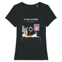 T-shirt Crazy Cat Lady - Noir / XS - T-shirt