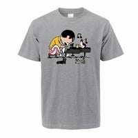 T-shirt Freddie Mercury et ses chats - Gris / S - T-shirt