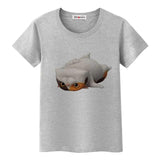 T-shirt gros chat sur le dos - Gris / S - T-shirt