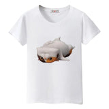 T-shirt gros chat sur le dos - Blanc / S - T-shirt