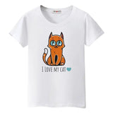 T-shirt I love my cat - Blanc / S - T-shirt