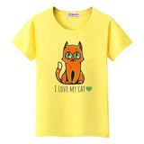 T-shirt I love my cat - Jaune / S - T-shirt