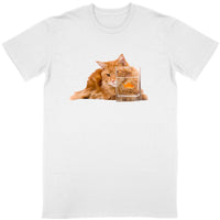 T-shirt Maine Coon et poisson - La boutique du Maine Coon