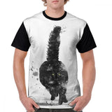 T-shirt Maine Coon qui courre - Noir/blanc / S - T-shirt