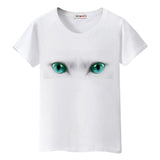 T-shirt yeux de chats - Blanc / S - T-shirt