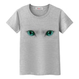 T-shirt yeux de chats - Gris / S - T-shirt