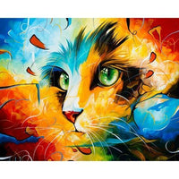 Tableau à peindre numéroté chat artistique - Tableau | La boutique du Maine Coon