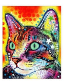 Tableau à peindre numéroté chat de face - Tableau | La boutique du Maine Coon