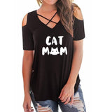 Tee Shirt Chat: Cat Mom design pour femme - Noir / XXL - 